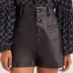 7 For All Mankind Button Front Leather Shorts
